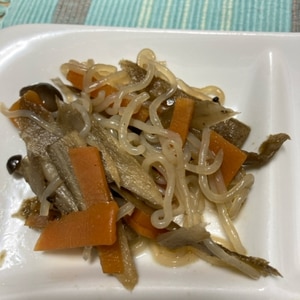 しらたき・舞茸・牛蒡の煮物